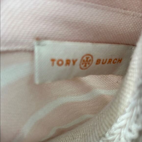 Tory Burch Light Pink Striped Polo Shirt Logo Buttons - Picture 2 of 7